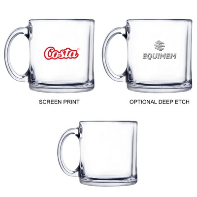 13 oz Warm Beverage Glass Mug (Screen Printed)