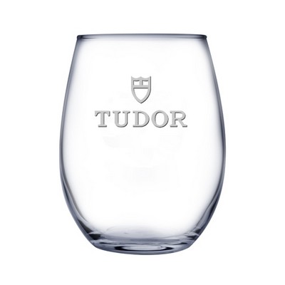17 oz Stemless White Wine Glass (Deep Etch)