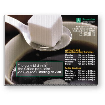 5/32" White Coroplast Sign, 11.25" x 15.25" Rectangle, Full Colour