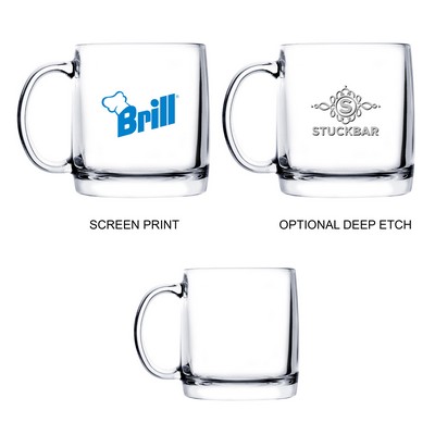 13 oz Glass Coffee Mug (Screen Printed)