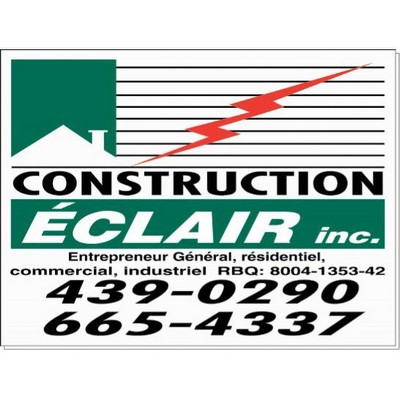 5/32" White Coroplast Sign, 12"x18" Rectangle, Full Colour