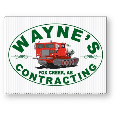 5/32" White Coroplast Sign, 12"x16" Rectangle, Full Colour